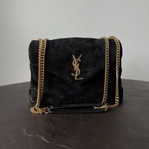 Saint Laurent Loulou Small Chain Bag in Quilted "Y" Suede